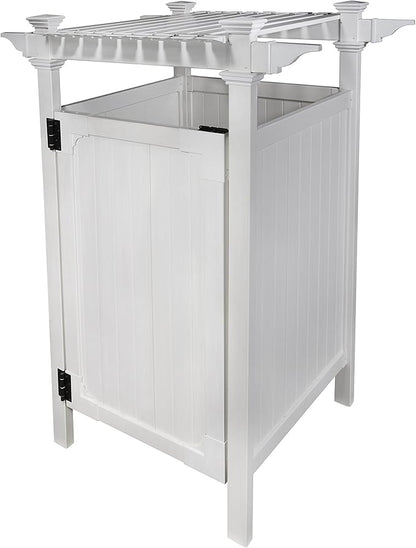 Zippity Outdoor Products Hampton Shower Enclosure - 89"H x 62"W x 47"L White Vinyl Privacy Kit with Door for Pool & Beach, Model ZP19009