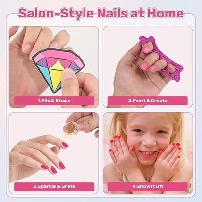 Kids Foot Spa & Nail Art Kit for Kids 4-12 – All-in-1 Foot Spa Set with Colorful Lights & Manicure Set – Fun Girls Spa Kit for Parties & Christmas Birthday Gifts for 6 8 9 10-12 Year Old Girls