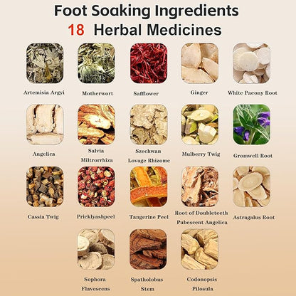 30 Bags Herbal Foot Soak,Foot Bath Herb,Foot Spa Bath Soak Foot Detox Soak to Remove Toxins,Relieve Fatigue & Dispel Cold and Remove Dampness 艾草排湿排寒泡脚包 900g(30 bags*30g) (Green A, 30.5x40.5CM)