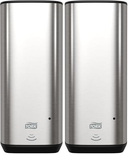 Tork Intuition Sensor Skincare Dispenser Stainless Steel S4, for Hand Soap and Hand Sanitizer, Image Range, 466101 (Pack of 2)
