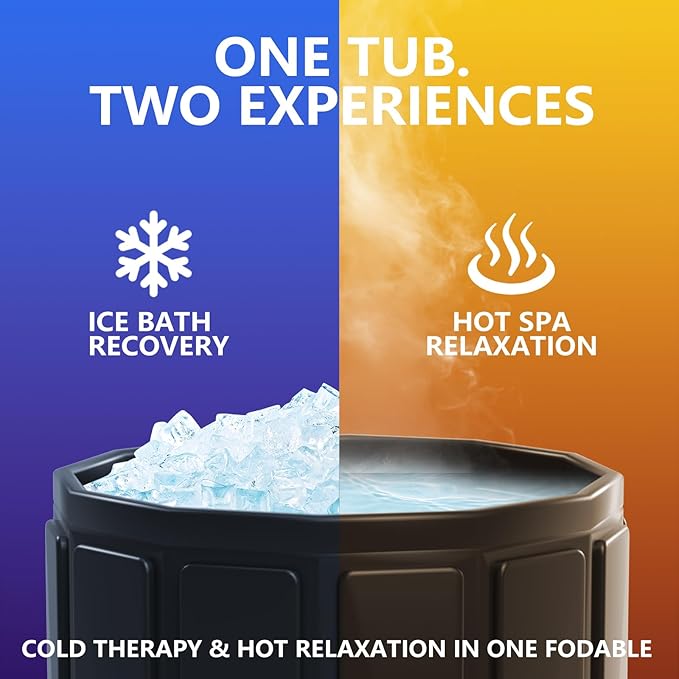 Portable Bath Tub for Adult, Foldable Soaking Bathtub for Hot SPA&Ice Bath, Foldable Small Bathtub Collapsible Tub for Bathing, Quick Setup No Installation Space-Saving Storage (black, 25.9X27.5 IN)