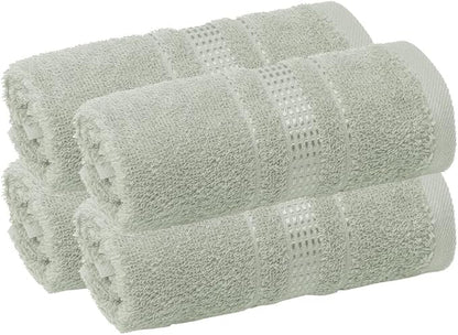 Melissa Linen, Fingertip Towels 4 Pack, 100% Turkish Cotton, Small Hand Towels for Body and Face, 12 x 18 in, Soft and Absorbent, Quick Dry, (Mint Green Fingertip Hand Towels)
