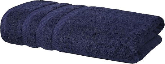 SOFE H&L | Olea Luxury Turkish Cotton Bath Towel Set of 1 : 1 Jumbo Bath Towel - Navy | Premium, Soft, Durable, Absorbent | XL Bath Towels Oversized