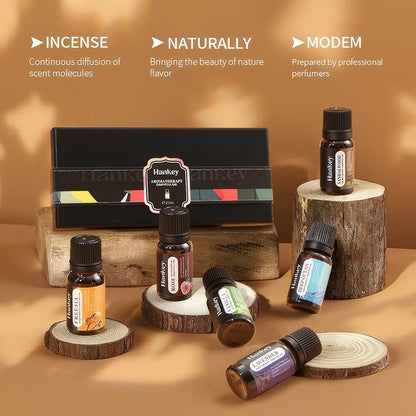 6 Pcs Fragrance Essential Oils Set - Lavender, Rose, Vanilla, Sandalwood, Freesia & Deep Ocean - 100% Pure Aromatherapy Oils for Relaxation, Sleep & Mood - Therapeutic Grade, Undiluted, Gift Ready