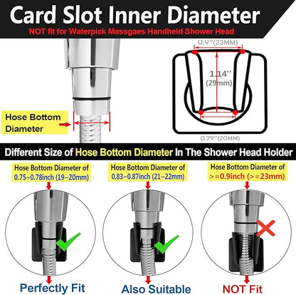 Shower Head Holder All Meta lHandheld Shower Wand Bracket Adhesive Shower Wall Mount Holder Brass Shower Spray Holder Black, Drill Free Glue Installation