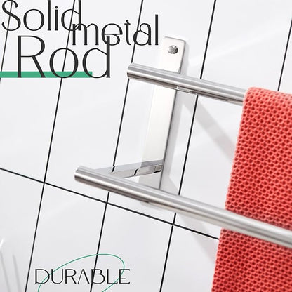 KOKOSIRI Bathroom Towel Racks 24 Inch Double Towel Bars Bath Towel Holder Towel Storage Towel Shelves Towel Rails Wall Mount Stainless Steel Polished Chrome B5010CH-L24