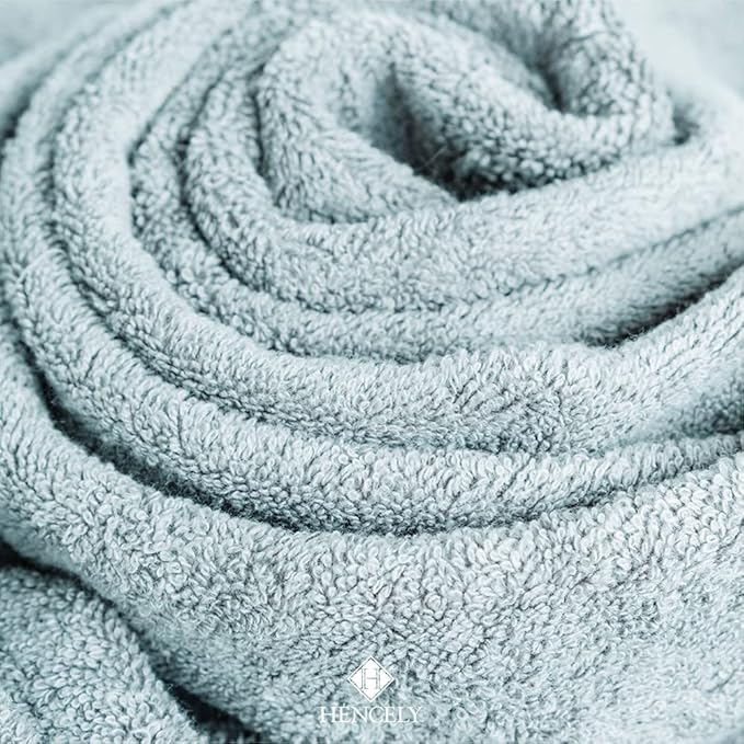 Hencely Premium Bath Towel Set of 4-28x58 Inches - High Absorbency, Quick Drying - 100% Soft Turkish Cotton Towels - Ideal for Home, Bathroom, Hotel, Spa, and Gym - Water Green
