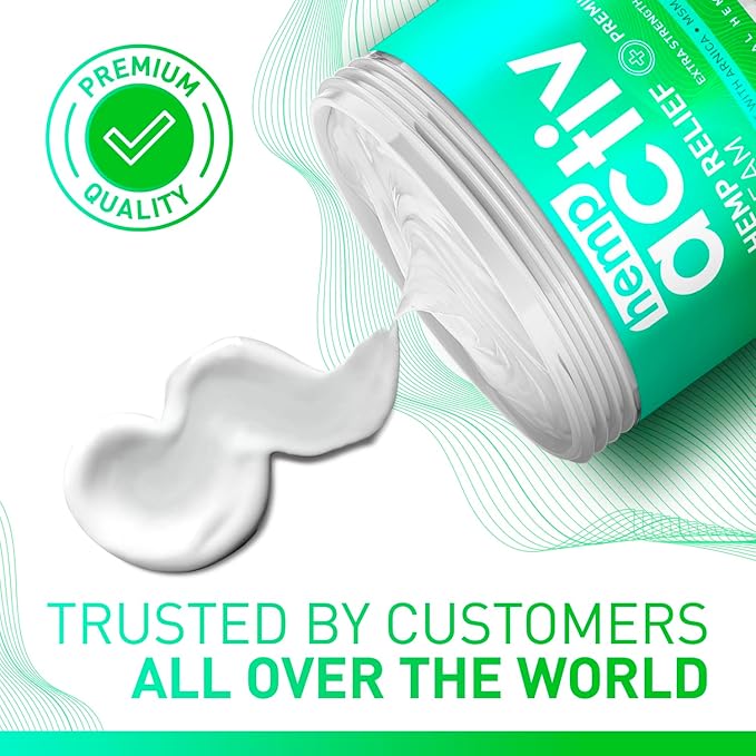 Cooling Hemp Cream – Menthol, MSM & Arnica – Fast-Absorbing, Non-Greasy Formula for Muscles & Joints – 4oz Best-Value Size