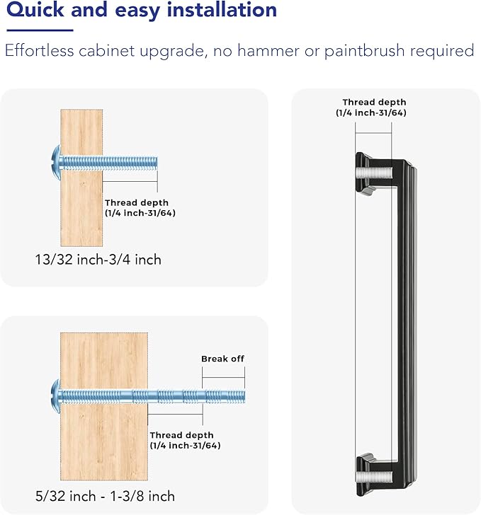Ravinte Hardware 10 Pack Matte Black Cabinet Pulls, 5 Inch (128mm) Hole Center Zinc Alloy Drawer Handles for Kitchen Cabinets, Cupboards, Dressers, Square Solid Metal Hardware