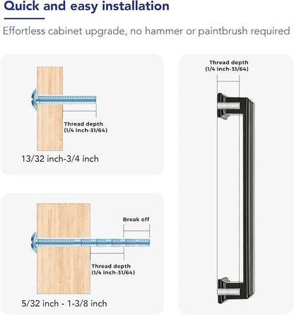Ravinte Hardware 10 Pack Matte Black Cabinet Pulls, 5 Inch (128mm) Hole Center Zinc Alloy Drawer Handles for Kitchen Cabinets, Cupboards, Dressers, Square Solid Metal Hardware