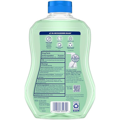 Dial Antibacterial Defense Foaming Hand Soap + Aloe, Fresh Pear Scent, 30 Fl Oz Hand Soap Refill (Pack of 4), Dermatologist-Tested, Gentle on Skin