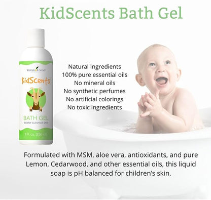 KidScents Bath Gel by Young Living - 8 fl oz - Hypoallergenic, Gentle, and Nourishing Botanicals for Children's Sensitive Skin - Aloe Vera Moisturizing