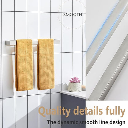 KOKOSIRI Towel Bar Brushed Nickel Bath Towel Hanger Holder 16-Inch Kitchen Rack Stainless Steel for Bathroom Hardware Wall Mount, 1 Pack B4008BR-L16