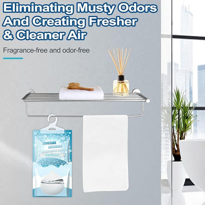 Moisture Absorbers Packets - Hanging Moisture Absorbers Dehumidifier Bags for Closet Bathroom Kitchen, Fragrance Free Humidity Absorber Packs, Removes Moisture & Odors, 12 Pack