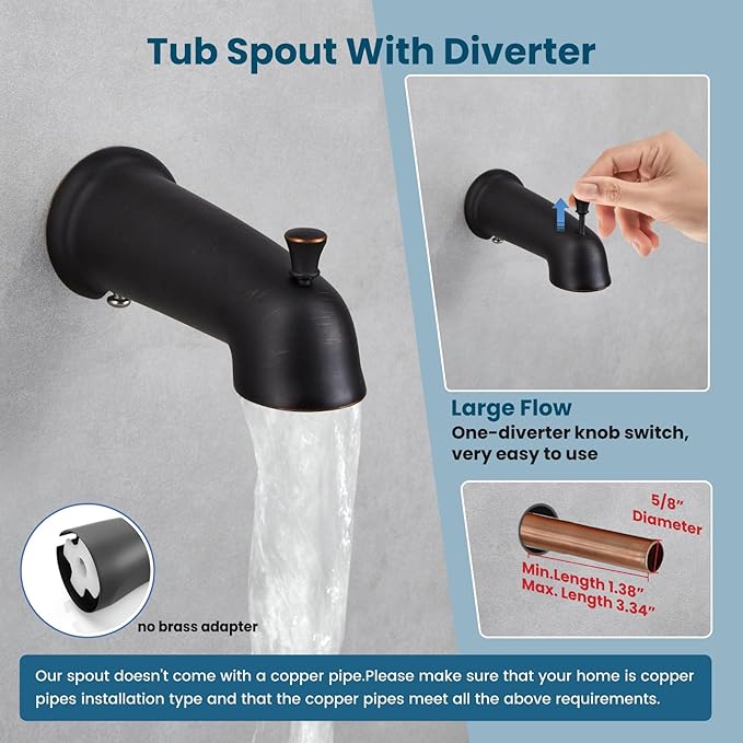 gotonovo Bathroom Shower Head Kit High Pressure Combo System Shower Faucet 6 Modes ABS Handheld Spray Shower Trim Kit Valve Included Shower Head and Handle Set Oil Rubbed Bronze
