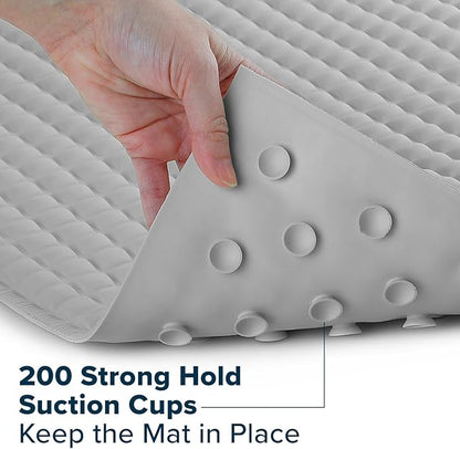 SlipX Solutions Extra Comfort Bathtub Mat Designed for Sensitive Feet, Cloud-Like Softness with Non-Slip Grip, Gray