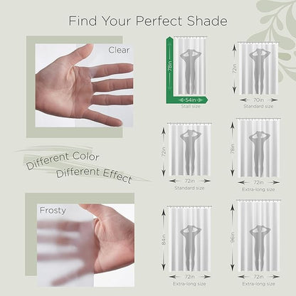 Stitch & Stone Shower Curtain Liner, Premium Medium Weight Durable Waterproof 6g PEVA for Bathroom with Weighted Magnets, Extra Long 54" x 78", Clear 1 Pack