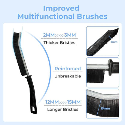 Crevice Cleaning Brush, Hard-Bristled Gap Scrub Brush, Toilet Gap Cleaning Brush Tool, for Scrub Small Spaces, Kitchen, Bathroom, Corner, Grout, Sink, Window Tracks, Hinges, 6pcs