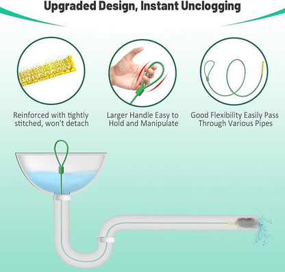 Kelly's Collection 30 Inch Drain Snake Hair Clog Remover, Anti-break Metal Sink Snake Drain Cleaner Tool with Nylon Layer, Drain Hair Removal Tool for Shower, Bathroom Sink Drain Unclog (5 Pack)