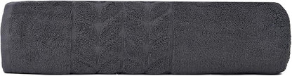 BAGNO MILANO Organic Turkish Cotton Bath Towels, Luxury Jacquard Collection, Certified Organic Highly Absorbent, Soft-Plush Towel Set (Charcoal, Bathsheet)