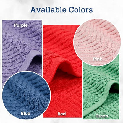 Casa Lino 100% Cotton Bath Mat Set of 2 (NOT A Rug) - 34" x 22" Bathroom Floor Towels - Machine Washable, Soft, Highly Absorbent & Quick Dry Bath Floor Towel (Lavender)