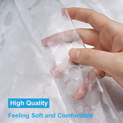UFRIDAY Stall Shower Curtain Liner 36x72 Inch,EVA Plastic Waterproof Shower Curtain with 2 Magnets,Heavy Duty,Semi Transparent, 3D Cobblestone Bathroom Liner