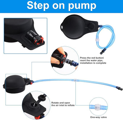 Camping Shower Bag, 5 Gal/20L TPU Material Portable Shower Bag with Foot Pump and Press-Type Shower Nozzle for Camping Beach Swimming Outdoor Traveling Hiking