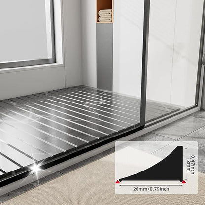 78 Inch Water Guard for Kitchen Sink，Silicone Rubber Kitchen Splash Guard, Corner Water Retaining Dam Strip for Countertop,Shower, Bathroom，Self Adhesive Caulk Seal Strip Edge Trim (Black)
