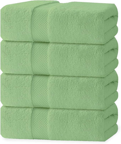 100% Cotton Bath Towel Set, Set of 6 Bath Towels, 2 Bath Towel, 2 Hand Towels, 2 Wash Cloths for Showering, Highly Absorbent Bathroom Set, Super Soft & Quick Dry Towels for Bathroom, Sage