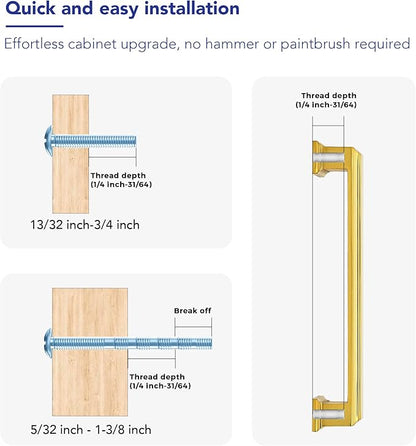 Ravinte Hardware 15 Pack Brushed Brass Cabinet Pulls, 5 Inch (128mm) Hole Center Zinc Alloy Drawer Handles for Kitchen Cabinets, Cupboards, Dressers, Square Solid Metal Hardware