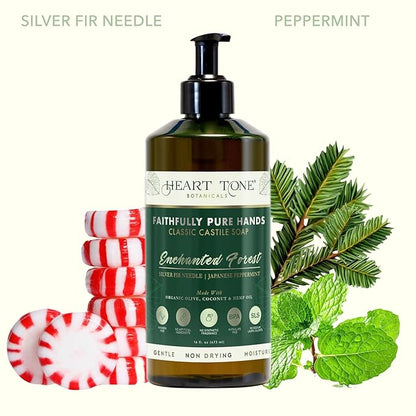 Liquid Castile Soap | Organic Olive and Coconut Oils | Non Drying Formula For All Skin Types | Naturally Fragranced Essential Oils (Silver Fir Needle)