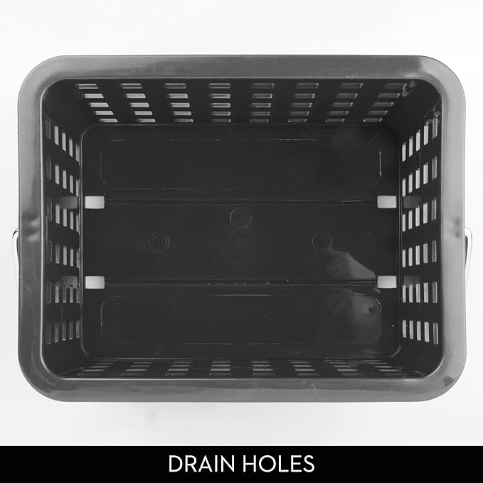 iDesign Stackable Shower Basket with Handle for Dorm or Bathroom - Set of 3 - Gray - Made in USA
