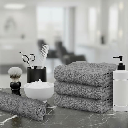 Salon Towels – 50 Pack Grey Hand Towels 100% Cotton Spa Towels – 16x27 inches Highly Absorbable Facial Towels Gym Towels Hair Towels and Face Towels Bulk Small Towels (Not Bleach Proof)