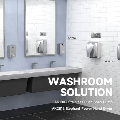 AIKE 37oz Surface Mount Stainless Steel Soap Dispenser for Commercial,Brushed Stianless Steel Finish Model AK1003