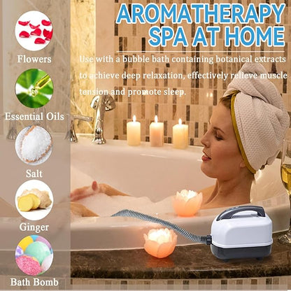 Wavemat Bathtub Massage Cushion,6-Speed Bubbles Wave Mat for Tub,Home Spa Bubble Bath Massager with Inflatable Pillow