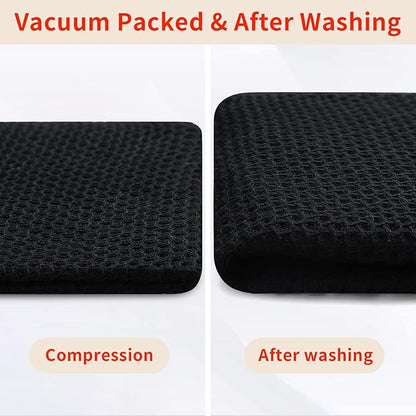 Homaxy 100% Cotton Waffle Weave Kitchen Dish Cloths, Ultra Soft Absorbent Quick Drying Dish Towels, 12 x 12 Inches, 24-Pack, Black