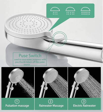 RV Outdoor Shower Head Kit with Garden Hose Fitting and Suction Cup - RV Outside Shower - Easily Installed and Removed On Outside of Camper (Chrome, 100 Inches Hose)