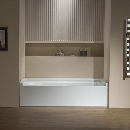 WOODBRIDGE 60” x 32” Alcove Soaking Bathtub in white with Right-Hand Drain Hole