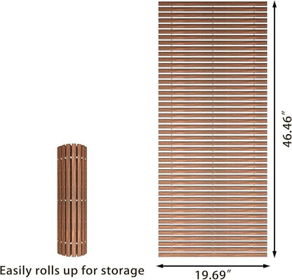 Teak String Shower Mat,Wood Non Slip Bath Mats for Bathroom, Quick Dry Bath Tub Mat for Spa, Sauna, Pool, Hot Tub Flooring Decor and Protector(19.69" W x 46.46" L)