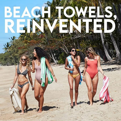 Dock & Bay Customized Beach Towel - Quick Dry, Sand Free - Compact, Lightweight - 100% Recycled - Includes Bag - Cabana Light - Goa Grey- Large