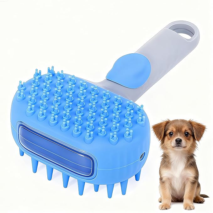 Multiple Dog Brushes, Dog Wash Brushes, Pet Grooming Brush Baths Massage Comb Depth Cleansing Silicones Bristles Nonslip Grip For Various Size Waterproofed Pet Grooming Tool