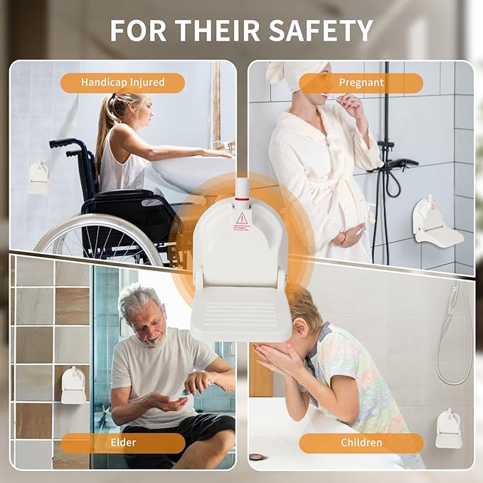 Shower Foot Rest for Shaving Legs,Shower Shaving Foot Rest,Foot Rest for Shower with Powerful Suction Cup,Foldable Shower Shaver Foot Rest Suitable for RV Bathroom,Easy to Carry While Traveling