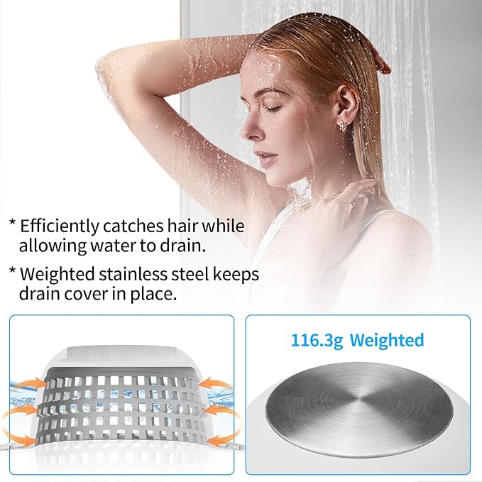 Shower Drain Hair Catcher Bathtub Drain Cover Shower Protector for Pop-Up & Regular Drains