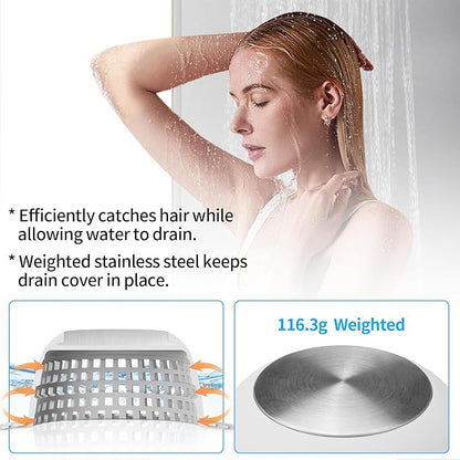 Shower Drain Hair Catcher Bathtub Drain Cover Shower Protector for Pop-Up & Regular Drains