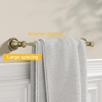 BESy Adjustable Antique Brass 16.5 to 28.7 Inch Bath Towel Bar Rack for Bathroom Towel Holder Wall Mounted Towel Bar Rod Hanger Bathroom Hardware Accessories Hotel Style Stainless Steel Antique Brass