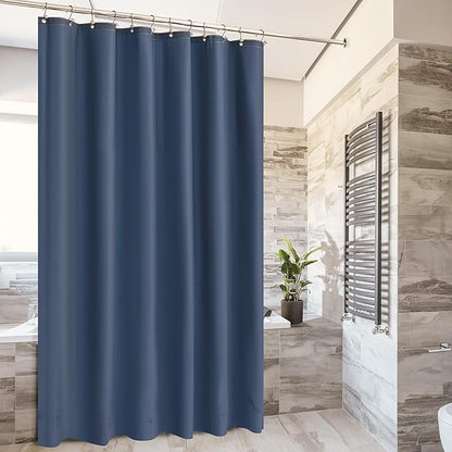 Barossa Design Navy Shower Curtain Liner with 6 Magnets - Waterproof PEVA Shower Liner for Bathroom, 72" x 72" Standard Size, PVC Free, Metal Grommets - Navy Blue, 72x72
