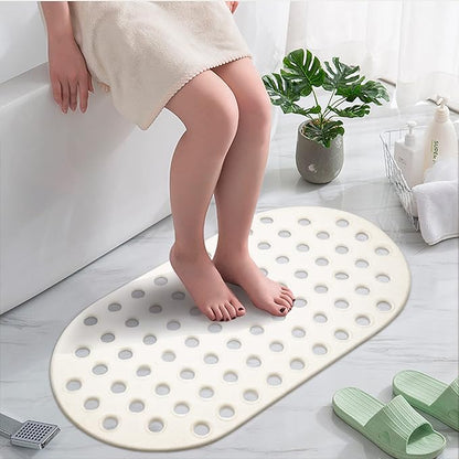 Bathtub and Shower Mat, Non Slip, Machine Washable, Perfect Bath Mat for Tub and Shower for Kids and Elderly, 29 x15 Inch, White