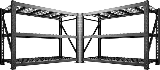 Bepatio 8250LBS Garage Shelving Heavy Duty Storage Shelves Industrial Metal Shelving Adjustable 3-Tier Shelves for Garage, Warehouse Basement Storage Room 24" D × 60" W × 66" H