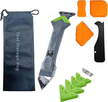 9 in 1caulk smoothingand Grouting Tool, silicone remover，Sealant Trimming and Removal Tool with Grout Squeegee for Bathrooms, Windows, Doors, Kitche