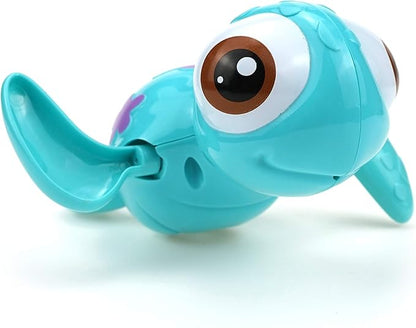 DUCKBOXX XX Wind-up Swimming Sea Turtles Bath Toy, No Battery Mold-Free Anti-Rust Interactive Montessori Toy for Kids 18M+ (Blue)